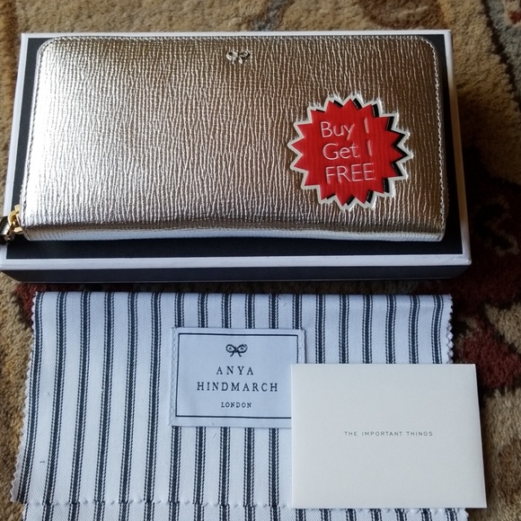 Anya Hindmarch Handbags - Anya Hindmarch Metallic Buy 1 Get 1 Free Wallet
